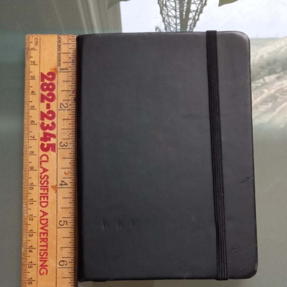 Solid Black Journal or Sketch Book with Elastic Band Closure
